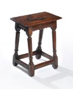 A Charles I oak joint stool