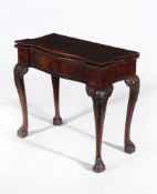 A George II mahogany folding card table