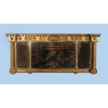 A Regency giltwood and composition triptych wall mirror