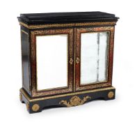 ϒ A Napoleon III tortoise shell, brass inlaid and ebonised giltmetal mounted side cabinet