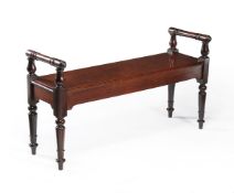 A George IV mahogany hall bench