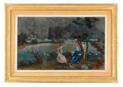 A Chinese export mirror painting