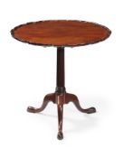 A George II mahogany 'pie crust' tripod table