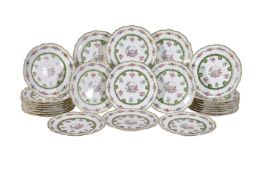 Twenty-five Sevres (outside decorated) porcelain plates