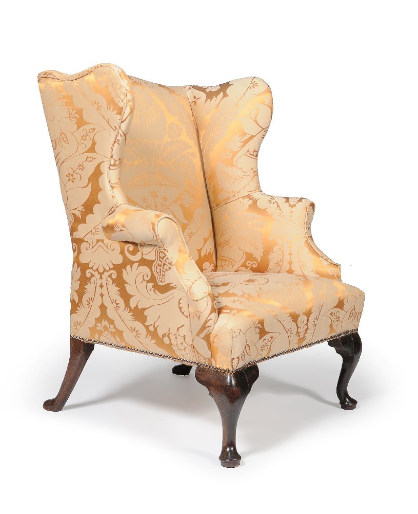 A George II walnut and upholstered wing armchair - Image 2 of 3