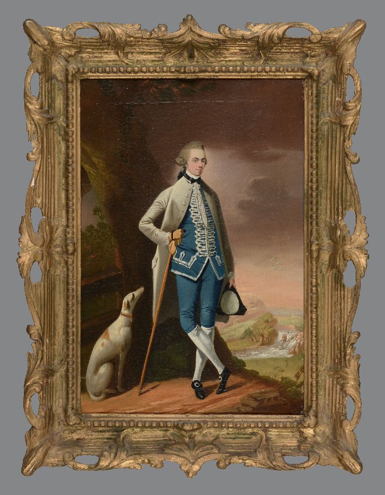 Edward Alcock (British fl.1757-1778)Portrait of a gentleman with his greyhound - Image 2 of 3