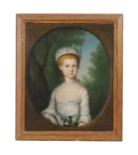 Continental School (18th century)Portrait of a young girl wearing a white dress