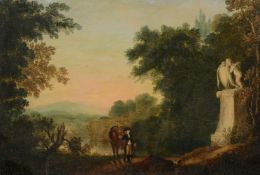 British School (18th century)Gentleman with his horse in a forest