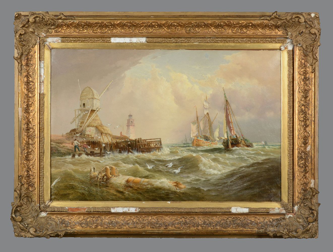 Clarkson Frederick Stanfield (British 1793-1867)Stormy seas in Holland - Image 2 of 3