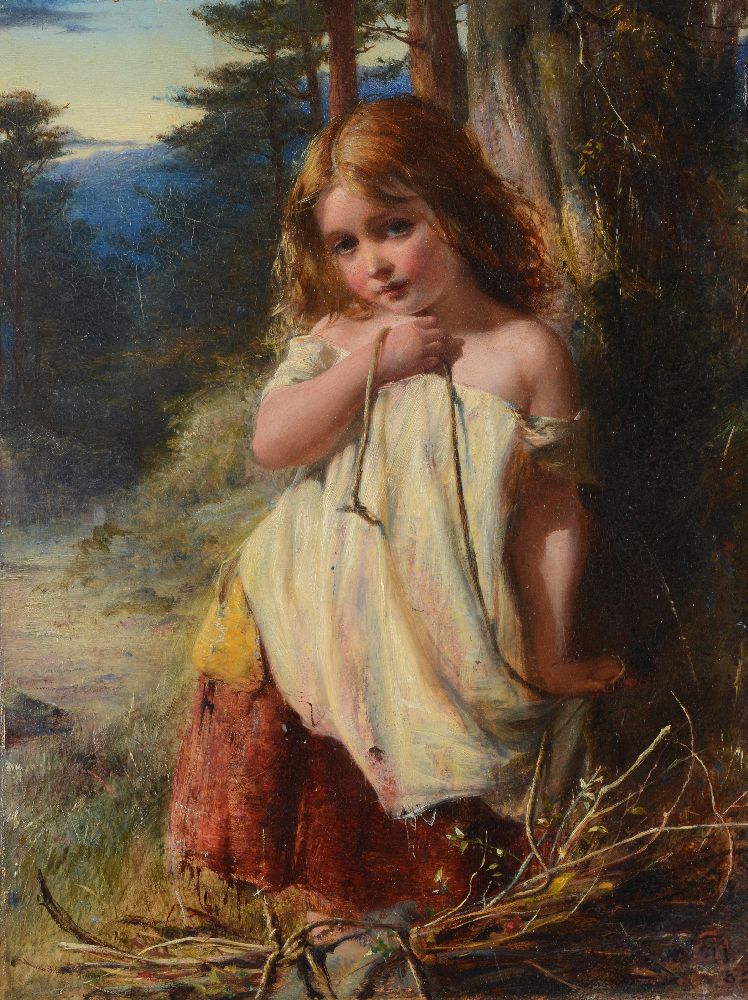 Robert Herdman (Scottish 1829-1888)A young girl in the woodland