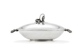 Georg Jensen, a Danish silver Grape pattern vegetable dish and cover