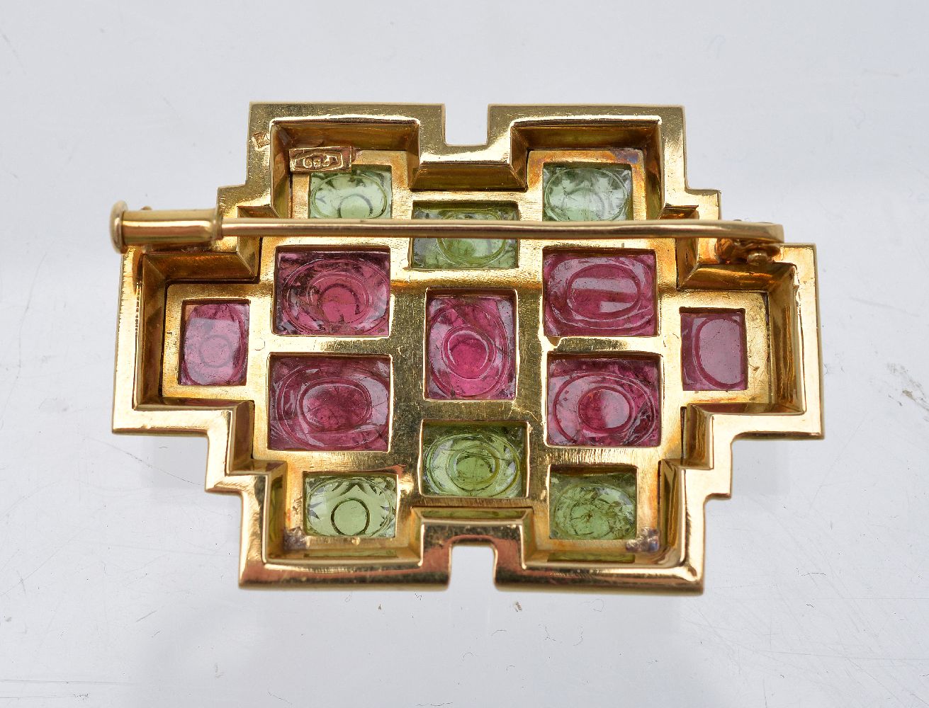 A tourmaline and diamond brooch - Image 2 of 2