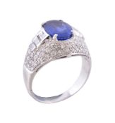 A sapphire and diamond dress ring