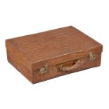 ϒ A crocodile suitcase by Drew & Sons, gilt stamped Drew & Sons/ Maker/ Picadilly Circus/ London