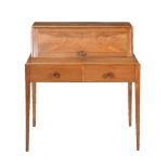 An English walnut desk, no maker's mark, CC41 mark, circa 1950, in the manner of Gordon Russell,