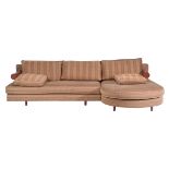 Antonio Crittero for B&B Italia, a two piece Baisity L-sofa, fabric and leather upholstered, labels,
