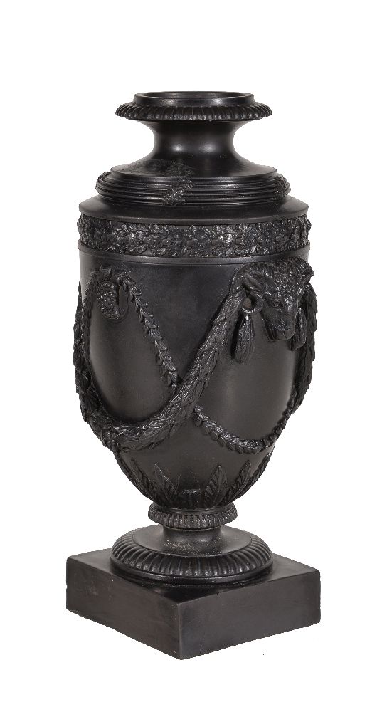 A rare S. Greenwood of Fenton black basalt classical urn, circa 1775, the shoulder with an oakleaf - Image 4 of 5