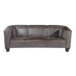 After Josef Hoffmann for Wittmann, Austria, a grey leather upholstered three seater sofa, circa
