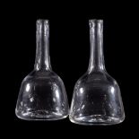 A pair of mallet-shaped bottle decanters, second half 18th century, 24.5cm high