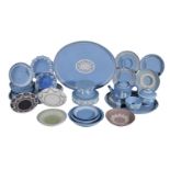 A selection of Wedgwood pale-blue Jasper, mostly late 18th/early 19th century, including three