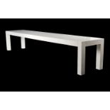 A modern large rectangular workshop or dining table, early 21st century, white finished with six