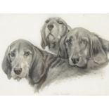 British School, early 20th century Otter hounds Black watercolour wash on paper 17cm x 23cm