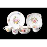 A selection of First Period Wedgwood bone china flower-painted tea and dessert wares, circa 1820,