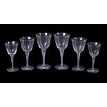 Lalique, Cristal Lalique, Treves, a clear glass table service of wine glasses, 1952-2006,