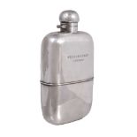 A large silver-plated field flask, early 20th century, inscribed for WILLIAM SHARP LONDON and fitted