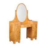 A Swedish satinwood, karelian birch and marquetry dressing table, first quarter 20th century,