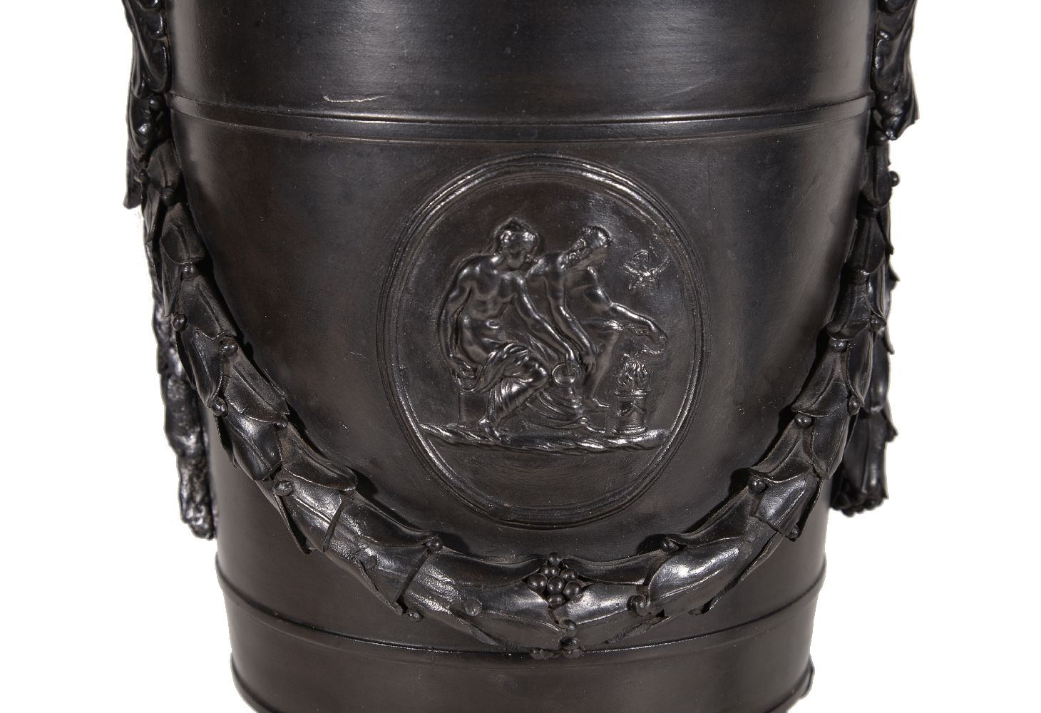 A rare S. Greenwood of Fenton black basalt classical urn, circa 1775, the shoulder with an oakleaf - Image 2 of 5