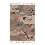Anon., a tapestry woollen wall hanging, 1970s, scattered animals, 174cm x 124cm