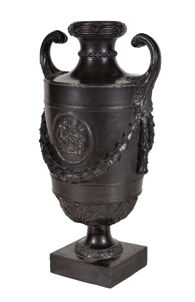 A rare S. Greenwood of Fenton black basalt classical urn, circa 1775, the shoulder with an oakleaf - Image 3 of 5