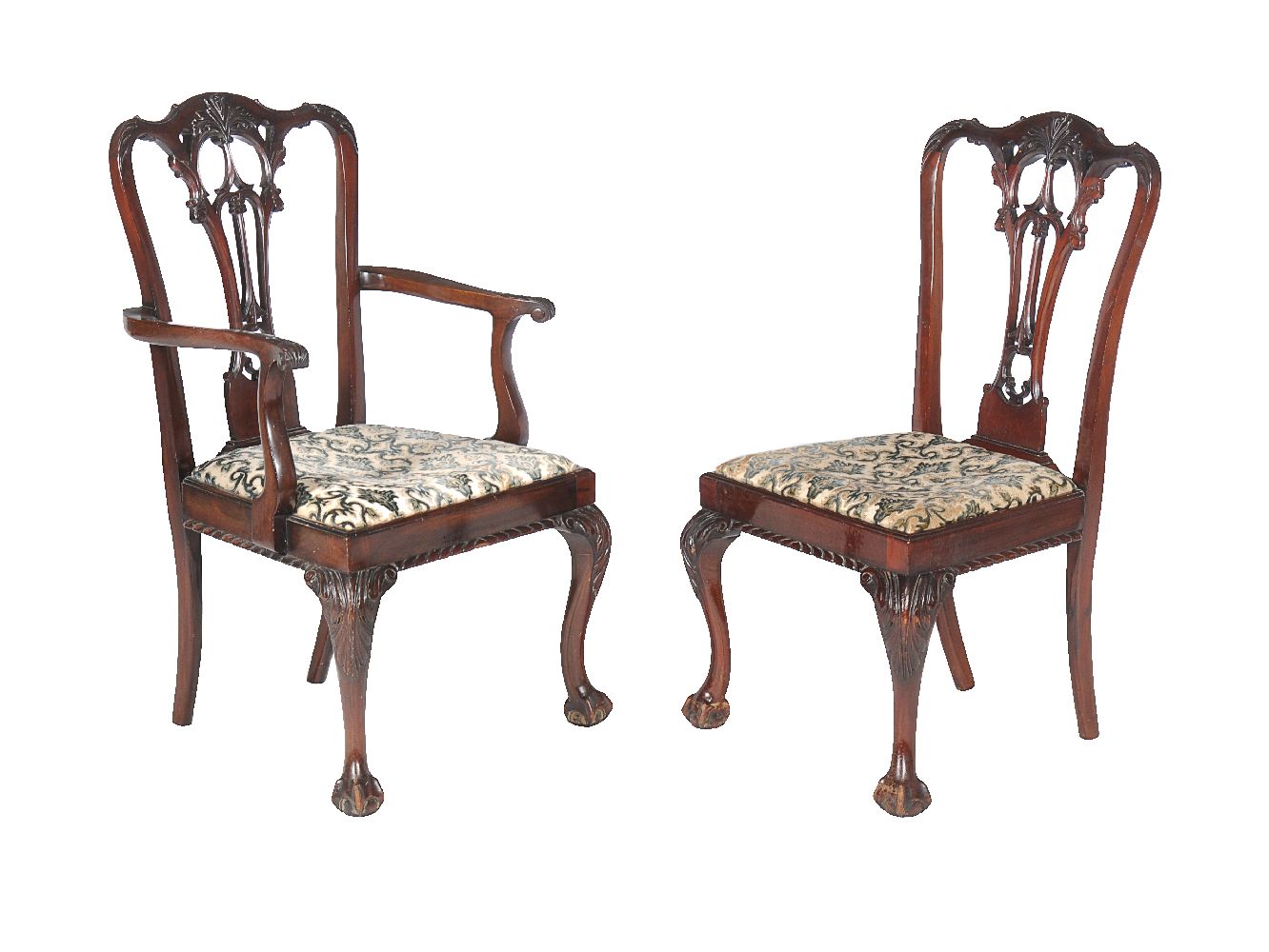 A set of eight mahogany dining chairs in George III style - Image 2 of 2