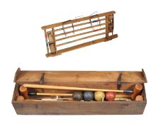 A Hamleys cased garden badminton set and others