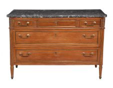A French Directiore mahogany and marble top commode