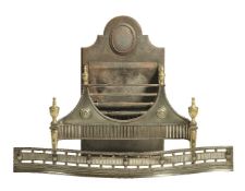 A cast iron, steel and brass mounted firegrate in George III style