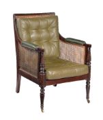 A George IV mahogany and rattan library bergere