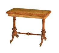 A Victorian walnut card table