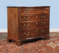 A George III mahogany serpentine fronted chest of drawers