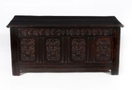 A Charles II oak coffer