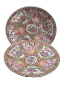 A large pair of Cantonese dishes or Jardinière stands