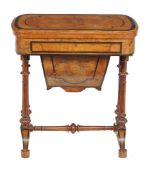 ϒ A Victorian walnut and ebony banded folding table