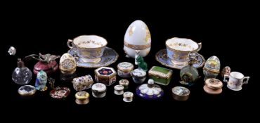 A collection of enamel snuff and trinket boxes by Bilston and Battersea