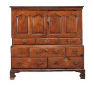 A George III oak hall cupboard