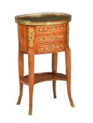 ϒ A Louis XVI kingwood, parquetry, and gilt metal mounted petite commode