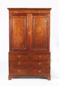 A mahogany linen press