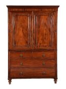 A George IV mahogany linen press