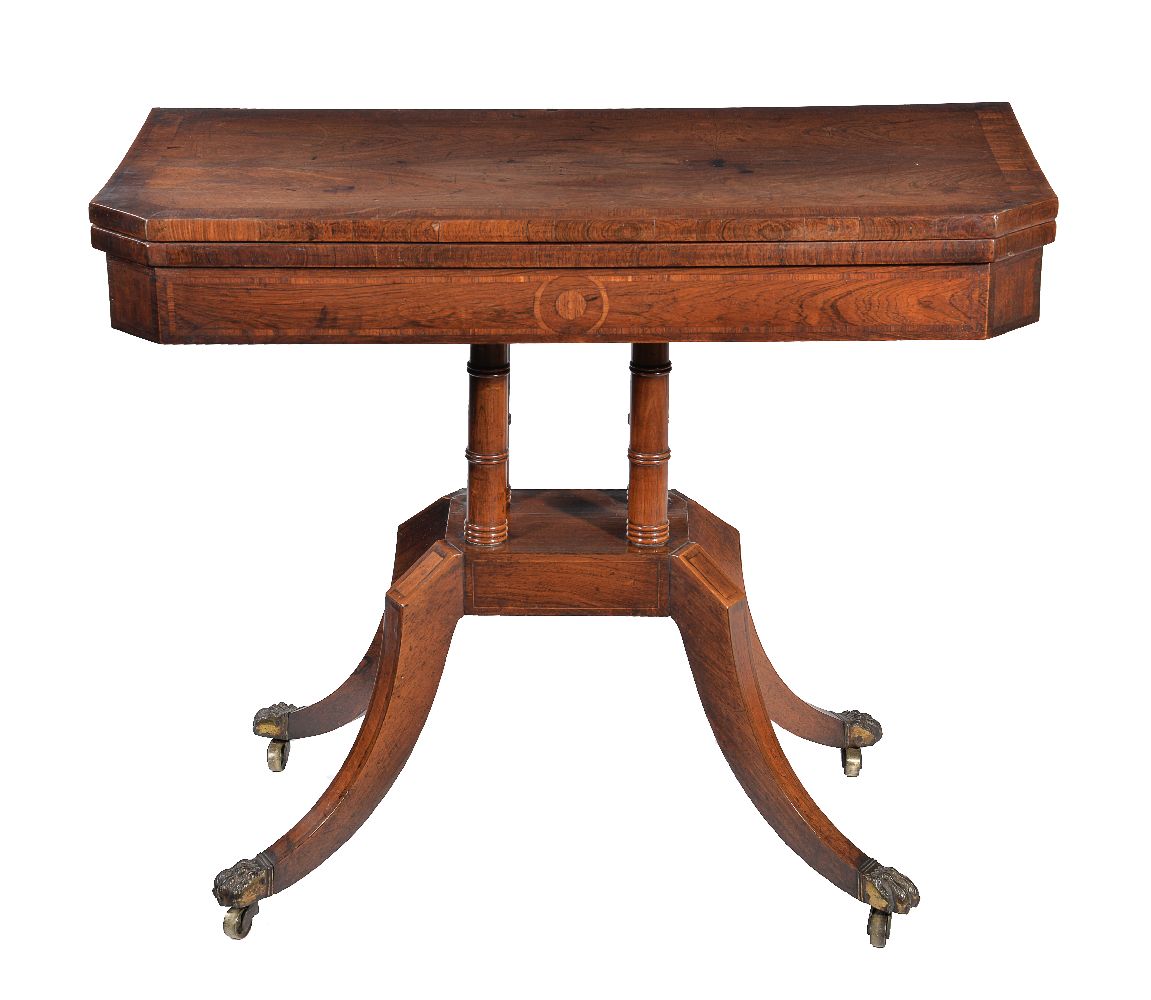 ϒ A George IV rosewood and crossbanded card table