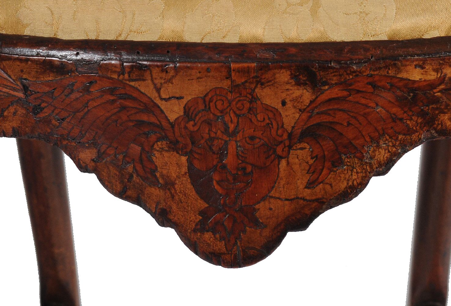 A pair of Dutch walnut and marquetry inlaid side chairs - Image 5 of 7